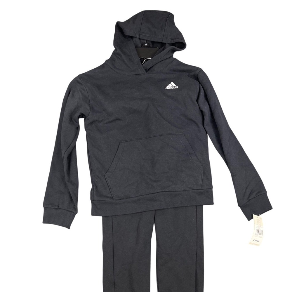 Adidas Youth M Boys Black 2‎ Piece Set Hoodie Sweatpants Outfit